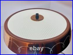 Rare Lot of 3 Vintage Globe Copper Semi -Flush Mount Lights Mid-Century Atomic