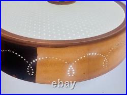 Rare Lot of 3 Vintage Globe Copper Semi -Flush Mount Lights Mid-Century Atomic