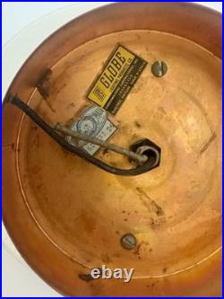 Rare Lot of 3 Vintage Globe Copper Semi -Flush Mount Lights Mid-Century Atomic