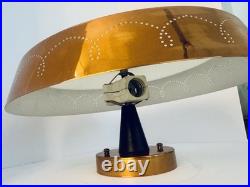 Rare Lot of 3 Vintage Globe Copper Semi -Flush Mount Lights Mid-Century Atomic