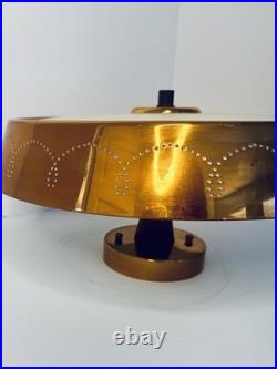 Rare Lot of 3 Vintage Globe Copper Semi -Flush Mount Lights Mid-Century Atomic