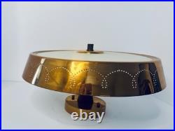 Rare Lot of 3 Vintage Globe Copper Semi -Flush Mount Lights Mid-Century Atomic