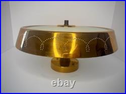 Rare Lot of 3 Vintage Globe Copper Semi -Flush Mount Lights Mid-Century Atomic