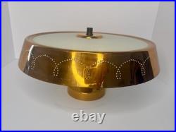 Rare Lot of 3 Vintage Globe Copper Semi -Flush Mount Lights Mid-Century Atomic