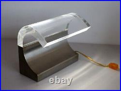 Rare MCM 1960s Gaetano Missaglia Lucite and Brushed Metal Desk Lamp