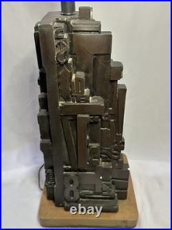 Rare MCM 1968 Sheldon Rose AlphaSculpt 17 Sculpture Typeset Mid Century Lamp