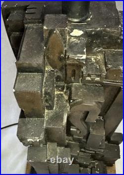 Rare MCM 1968 Sheldon Rose AlphaSculpt 17 Sculpture Typeset Mid Century Lamp