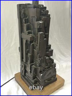 Rare MCM 1968 Sheldon Rose AlphaSculpt 17 Sculpture Typeset Mid Century Lamp