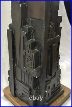 Rare MCM 1968 Sheldon Rose AlphaSculpt 17 Sculpture Typeset Mid Century Lamp