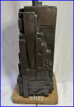 Rare MCM 1968 Sheldon Rose AlphaSculpt 17 Sculpture Typeset Mid Century Lamp
