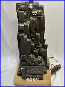 Rare MCM 1968 Sheldon Rose AlphaSculpt 17 Sculpture Typeset Mid Century Lamp