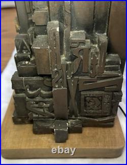 Rare MCM 1968 Sheldon Rose AlphaSculpt 17 Sculpture Typeset Mid Century Lamp