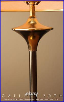 Rare! MCM Brass Table Lamp! Gold Vtg 50's 60's Atomic Light MID Century Modern