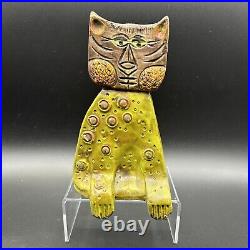 Rare MCM Cat Shelf Sitter by Marcello Fantoni for Raymor, circa 1950s Rare MCM Cat Shelf Sitter by Marcello Fantoni for Raymor, circa 1950s