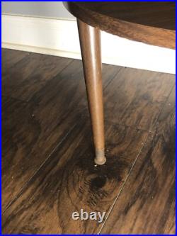 Rare MCM Mid Century Modern 2-Tier Round End Night Plant Table Formica Finish