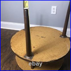 Rare MCM Mid Century Modern 2-Tier Round End Night Plant Table Formica Finish