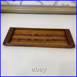 Rare MCM Mid Century Modern DANISH Wood Tile Design Inlay 1960s Tray 19 X 7 X 1