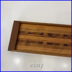 Rare MCM Mid Century Modern DANISH Wood Tile Design Inlay 1960s Tray 19 X 7 X 1