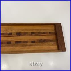 Rare MCM Mid Century Modern DANISH Wood Tile Design Inlay 1960s Tray 19 X 7 X 1