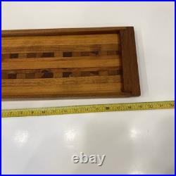 Rare MCM Mid Century Modern DANISH Wood Tile Design Inlay 1960s Tray 19 X 7 X 1