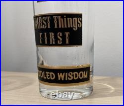 Rare MCM Vintage 60s Georges Briard Muddled Wisdom Owl Highball Glasses Set Of 5