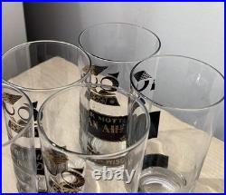 Rare MCM Vintage 60s Georges Briard Muddled Wisdom Owl Highball Glasses Set Of 5