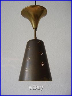 Rare MID CENTURY MODERN Brass CEILING LAMP Pendant Light PAAVO TYNELL 1950s