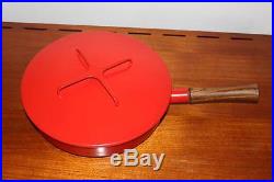 Rare MID Century Mod Dansk Kobenstyle France Ihq Lg 12 Red Covered Frying Pan
