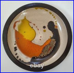 Rare MID Century Modern Edith Heath Ceramics Sausalito Brown Orange Plate Mojave
