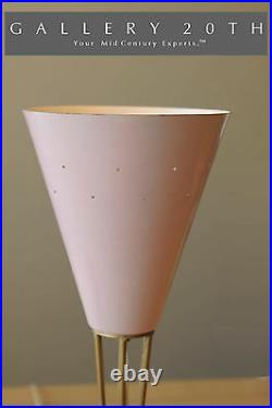 Rare! MID Century Modern Pink Atomic Rocket Lamp! Sputnik Tripod Retro Vtg 50's