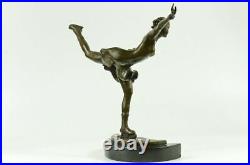 Rare! MID Century Modern Preiss Sculpture! Ice Skater Girl Bronze Large Art Deal