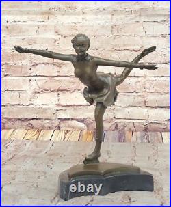 Rare! MID Century Modern Preiss Sculpture! Ice Skater Girl Bronze Large Art Gift