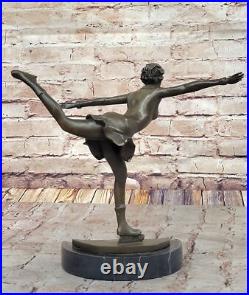 Rare! MID Century Modern Preiss Sculpture! Ice Skater Girl Bronze Large Art Gift