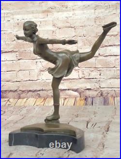 Rare! MID Century Modern Preiss Sculpture! Ice Skater Girl Bronze Large Art Gift