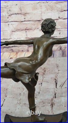 Rare! MID Century Modern Preiss Sculpture! Ice Skater Girl Bronze Large Art Gift