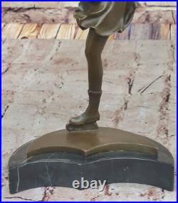 Rare! MID Century Modern Preiss Sculpture! Ice Skater Girl Bronze Large Art Gift