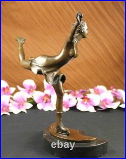 Rare! MID Century Modern Preiss Sculpture! Ice Skater Girl Bronze Large Figurine