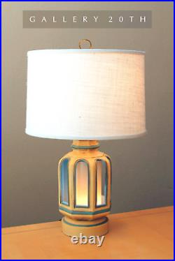 Rare! MID Century Modern'light House' Table Lamp! Vtg Blue 50's 60s Light Decor