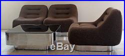 Rare M. F. Harty Stow Davis Mid Century Modern Tommorow Chairs and Coffee Table
