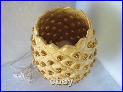 Rare Magnificent Vtg Mid-century Modern Jewelled Ceramic Pineapple Accent Lamp