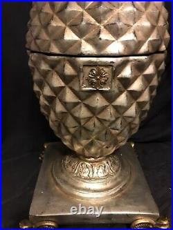 Rare Maitland Smith Claw Foot Silver Table Top Pineapple Knife/storage Box