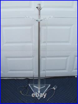 Rare Marlee Vintage Lucite Floor Lamp Mid-century Modern Ice Sculpture Style 61