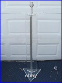 Rare Marlee Vintage Lucite Floor Lamp Mid-century Modern Ice Sculpture Style 61