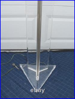Rare Marlee Vintage Lucite Floor Lamp Mid-century Modern Ice Sculpture Style 61