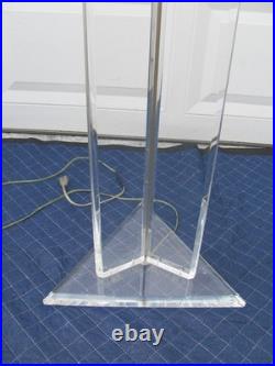 Rare Marlee Vintage Lucite Floor Lamp Mid-century Modern Ice Sculpture Style 61