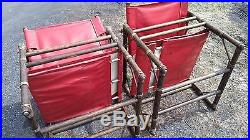 Rare McGuire Furniture Set Officer's Chairs, excellent with red patent leather