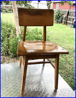 Rare Mcm 1953 W. H. Gunlocke Mid-Century Modern Desk Side Chair Maple Finish