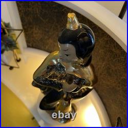 Rare Mid Century 1950s Moss Spinner Bell Girl Triple Lamp Light Up Lucite Base