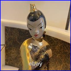 Rare Mid Century 1950s Moss Spinner Bell Girl Triple Lamp Light Up Lucite Base Rare Mid Century 1950s Moss Spinner Bell Girl Triple Lamp Light Up Lucite Base