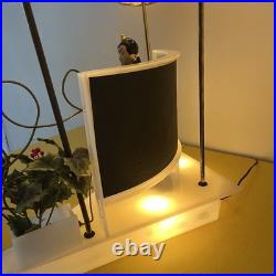 Rare Mid Century 1950s Moss Spinner Bell Girl Triple Lamp Light Up Lucite Base